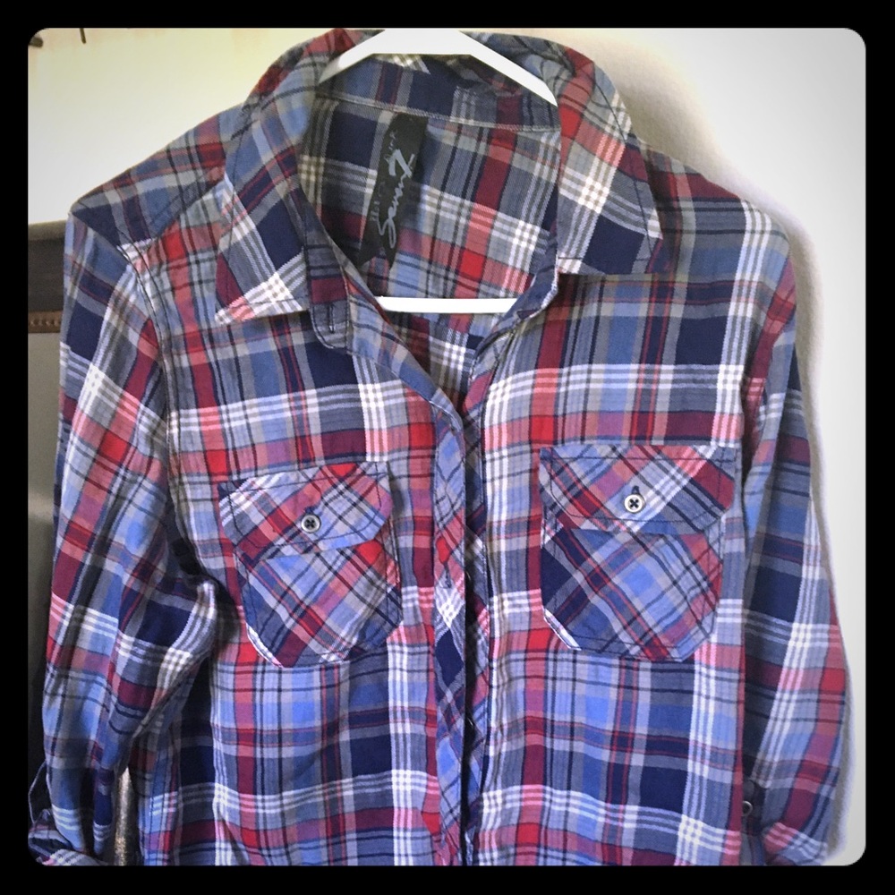 Seven flannel button down